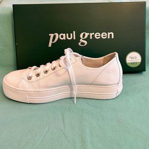 Paul Green Bixby Platform Sneakers - White Leather - Like New - Size 9